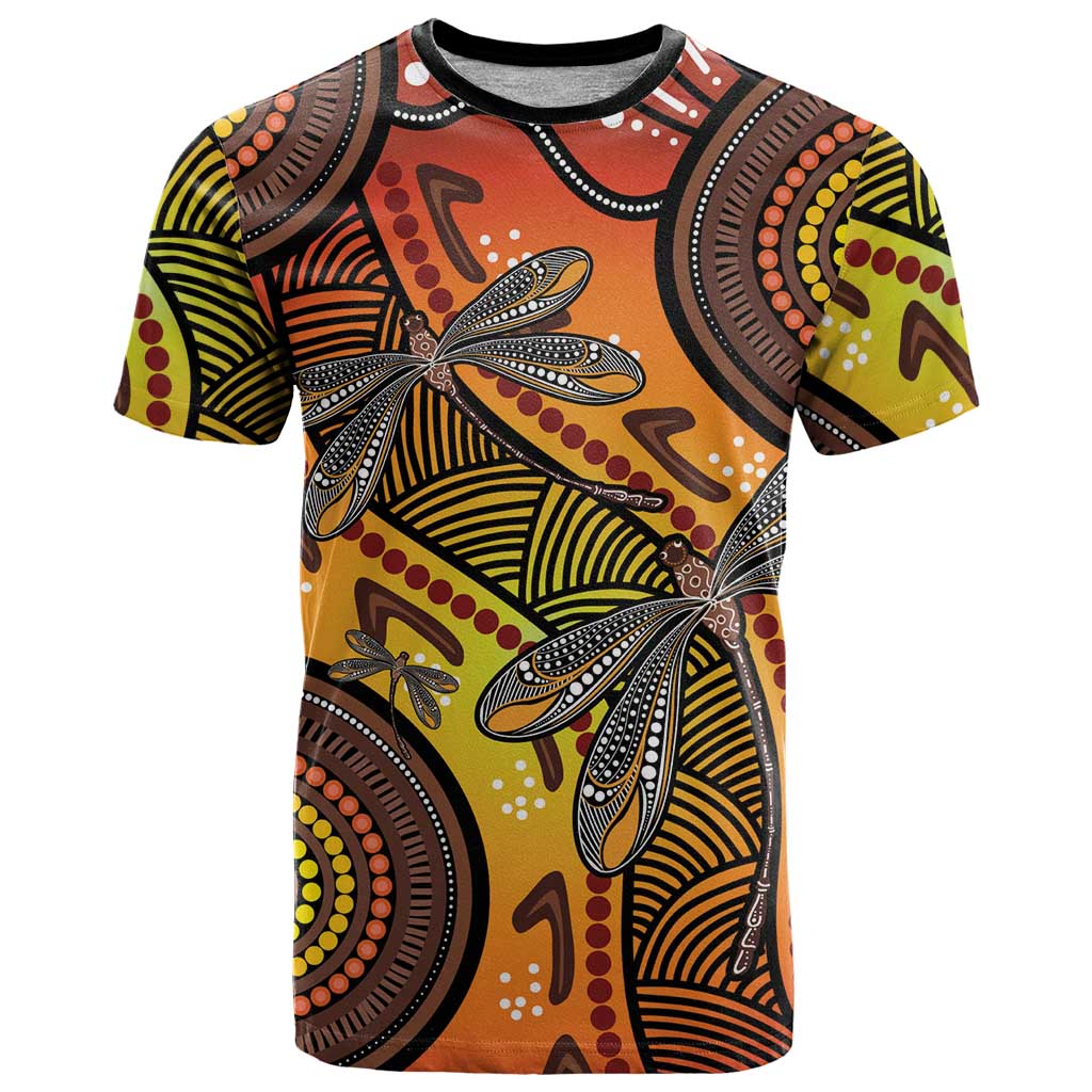 Australian Dragonfly Indigenous Art T Shirt