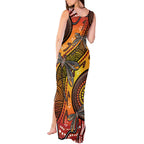Australian Dragonfly Indigenous Art Tank Maxi Dress