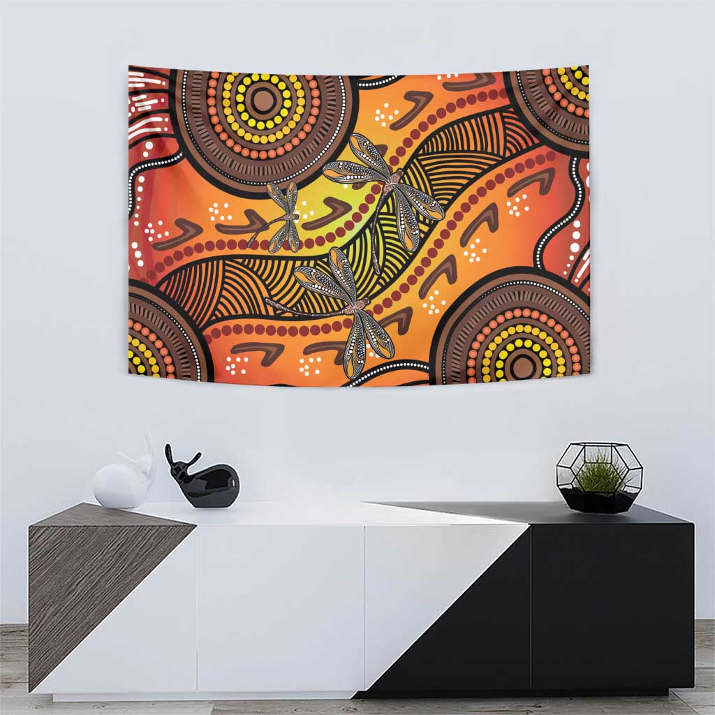 Australian Dragonfly Indigenous Art Tapestry