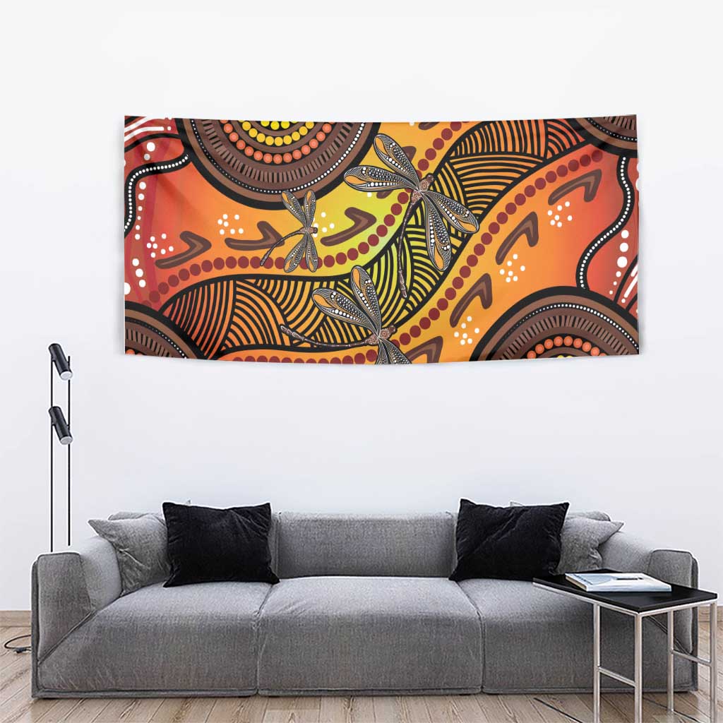 Australian Dragonfly Indigenous Art Tapestry