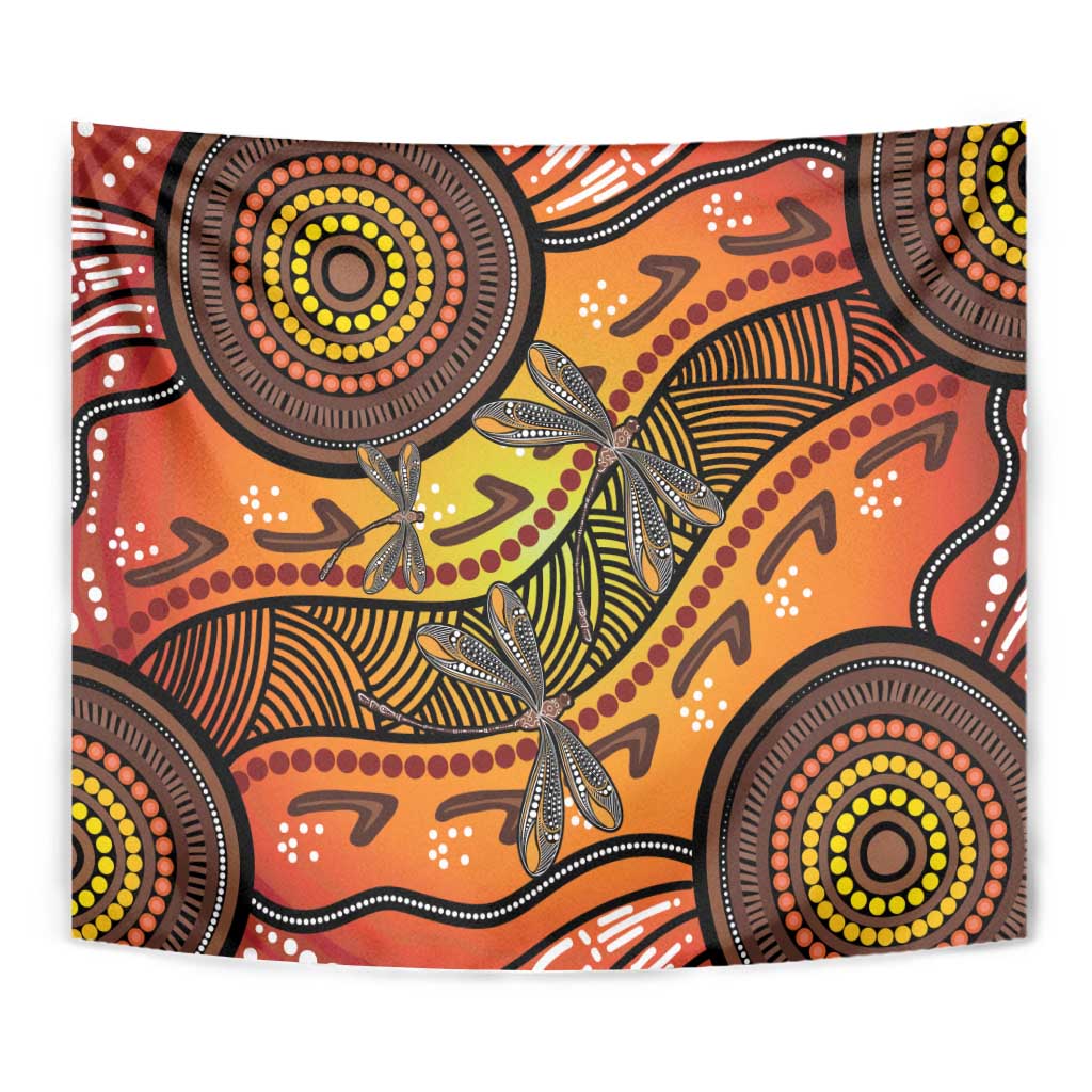 Australian Dragonfly Indigenous Art Tapestry
