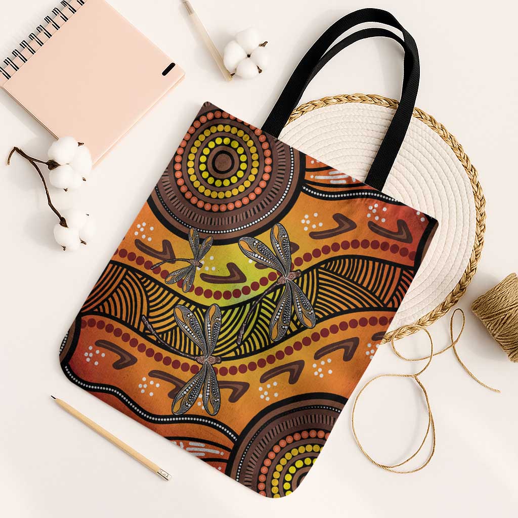 Australian Dragonfly Indigenous Art Tote Bag