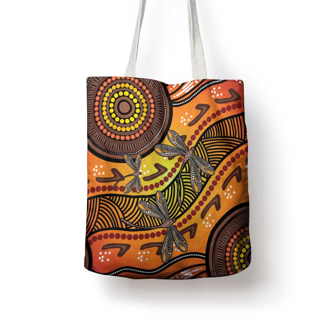 Australian Dragonfly Indigenous Art Tote Bag