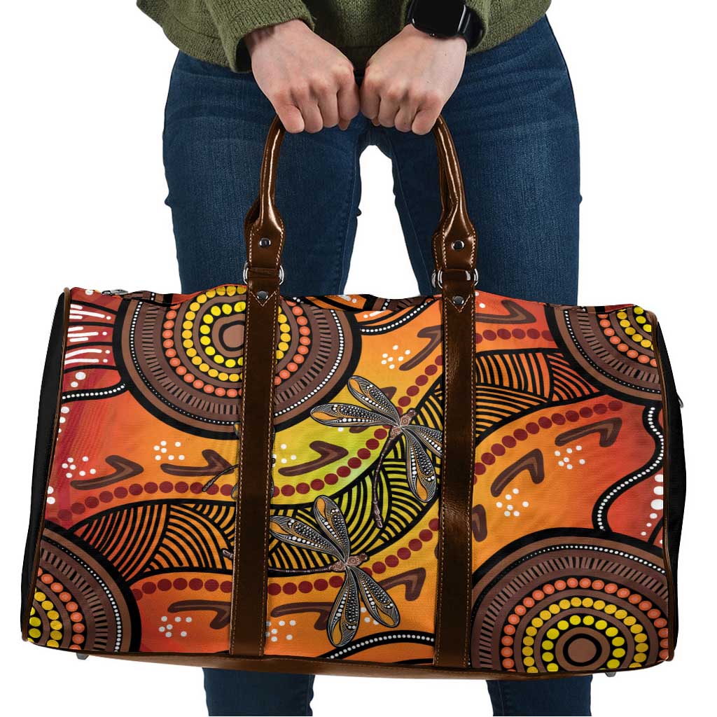Australian Dragonfly Indigenous Art Travel Bag