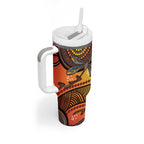 Australian Dragonfly Indigenous Art Tumbler With Handle