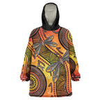 Australian Dragonfly Indigenous Art Wearable Blanket Hoodie