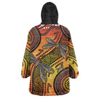 Australian Dragonfly Indigenous Art Wearable Blanket Hoodie