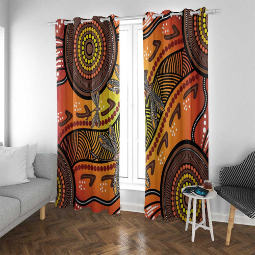 Australian Dragonfly Indigenous Art Window Curtain
