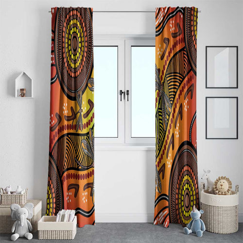 Australian Dragonfly Indigenous Art Window Curtain