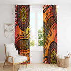Australian Dragonfly Indigenous Art Window Curtain