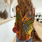 Australian Dragonfly Indigenous Art Women Casual Shirt
