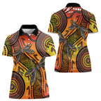 Australian Dragonfly Indigenous Art Women Polo Shirt