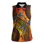 Australian Dragonfly Indigenous Art Women Sleeveless Polo Shirt