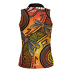 Australian Dragonfly Indigenous Art Women Sleeveless Polo Shirt