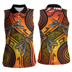 Australian Dragonfly Indigenous Art Women Sleeveless Polo Shirt