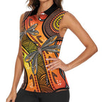 Australian Dragonfly Indigenous Art Women Sleeveless Polo Shirt