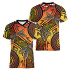 Australian Dragonfly Indigenous Art Women V-Neck T-Shirt