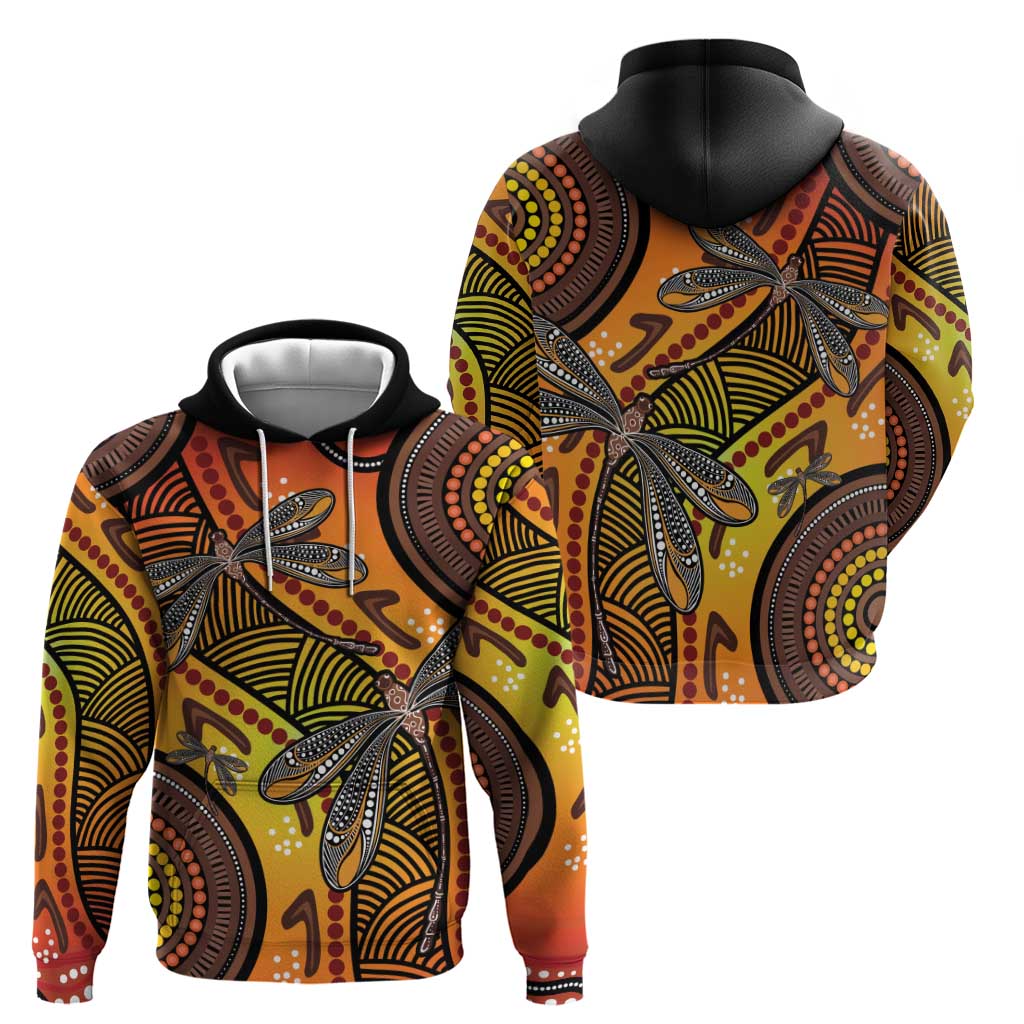 Australian Dragonfly Indigenous Art Zip Hoodie