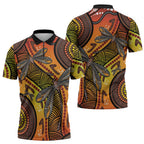 Australian Dragonfly Indigenous Art Zipper Polo Shirt