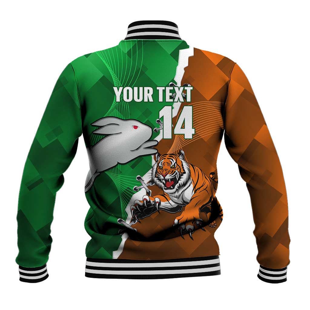 Custom Rabbitohs And Tigers Baseball Jacket Together Dynamic Style