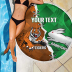 Custom Rabbitohs And Tigers Beach Blanket Together Dynamic Style