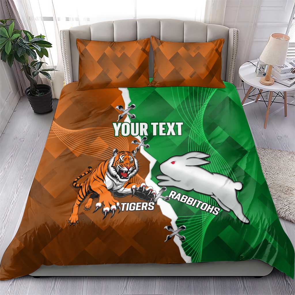 Custom Rabbitohs And Tigers Bedding Set Together Dynamic Style
