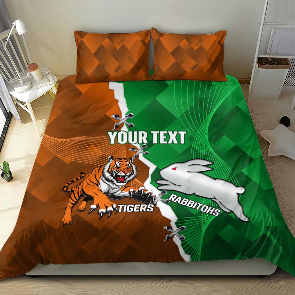 Custom Rabbitohs And Tigers Bedding Set Together Dynamic Style