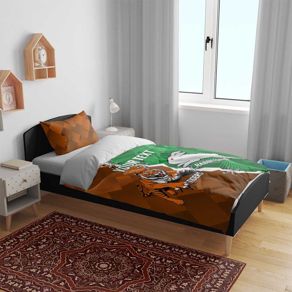 Custom Rabbitohs And Tigers Bedding Set Together Dynamic Style