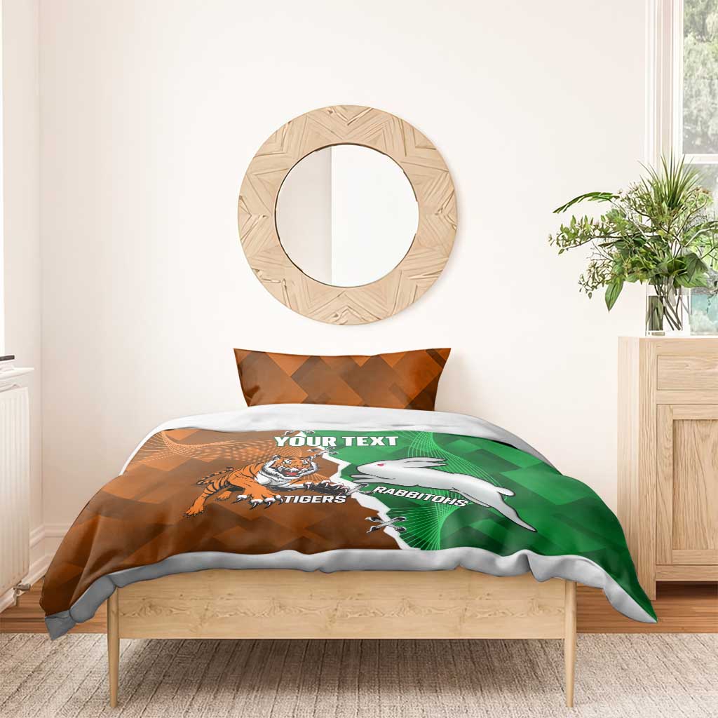 Custom Rabbitohs And Tigers Bedding Set Together Dynamic Style