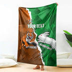 Custom Rabbitohs And Tigers Blanket Together Dynamic Style