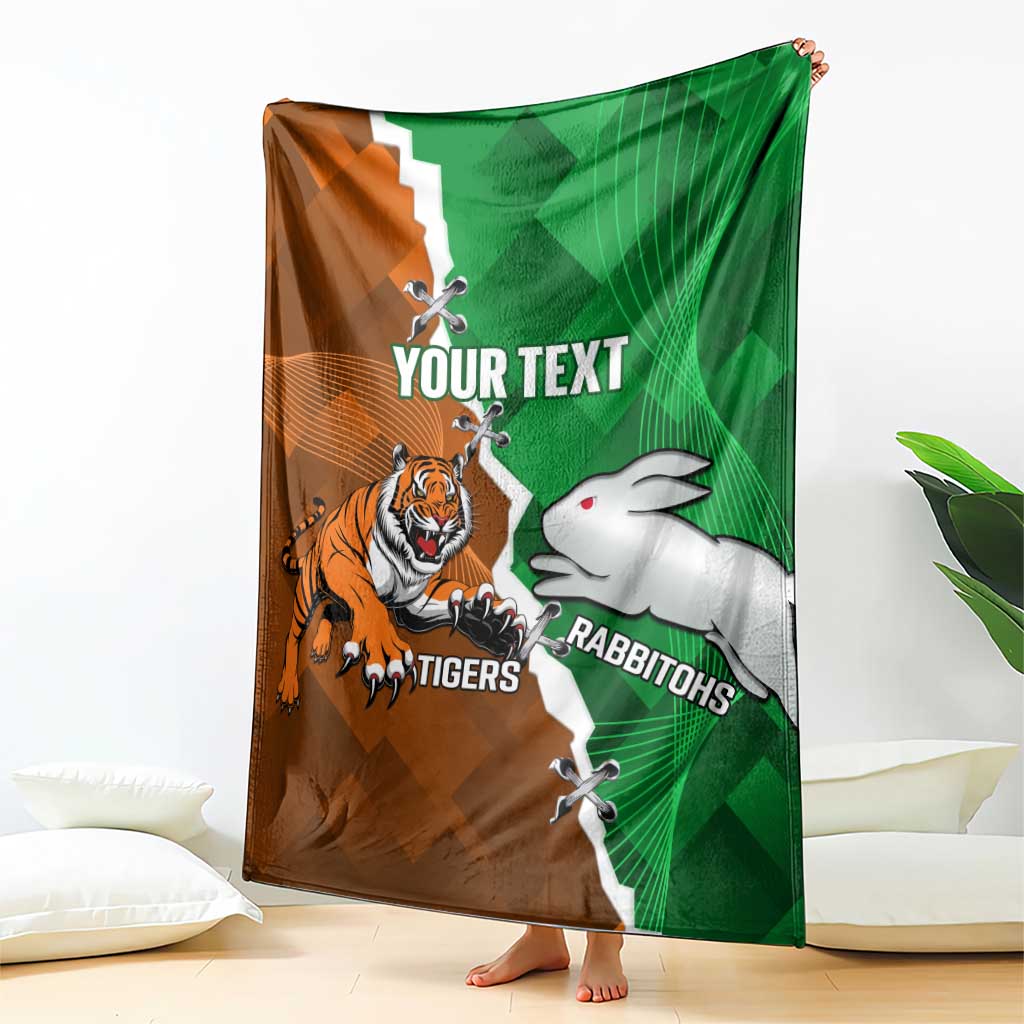 Custom Rabbitohs And Tigers Blanket Together Dynamic Style