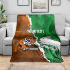 Custom Rabbitohs And Tigers Blanket Together Dynamic Style
