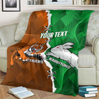 Custom Rabbitohs And Tigers Blanket Together Dynamic Style