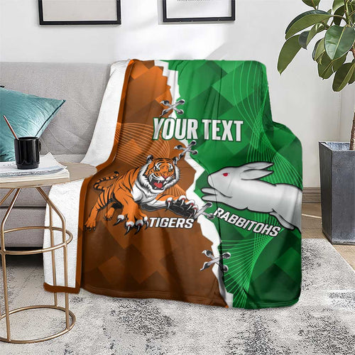 Custom Rabbitohs And Tigers Blanket Together Dynamic Style