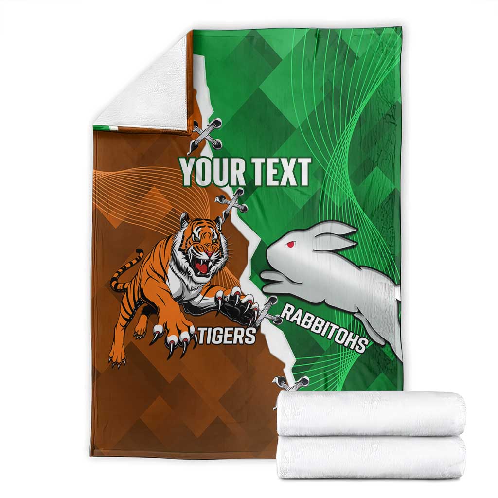 Custom Rabbitohs And Tigers Blanket Together Dynamic Style