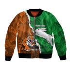 Custom Rabbitohs And Tigers Bomber Jacket Together Dynamic Style