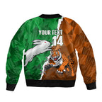 Custom Rabbitohs And Tigers Bomber Jacket Together Dynamic Style