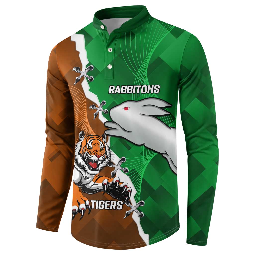 Custom Rabbitohs And Tigers Button Sweatshirt Together Dynamic Style