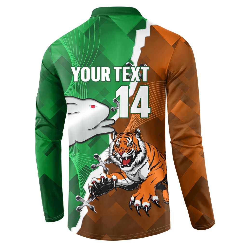 Custom Rabbitohs And Tigers Button Sweatshirt Together Dynamic Style