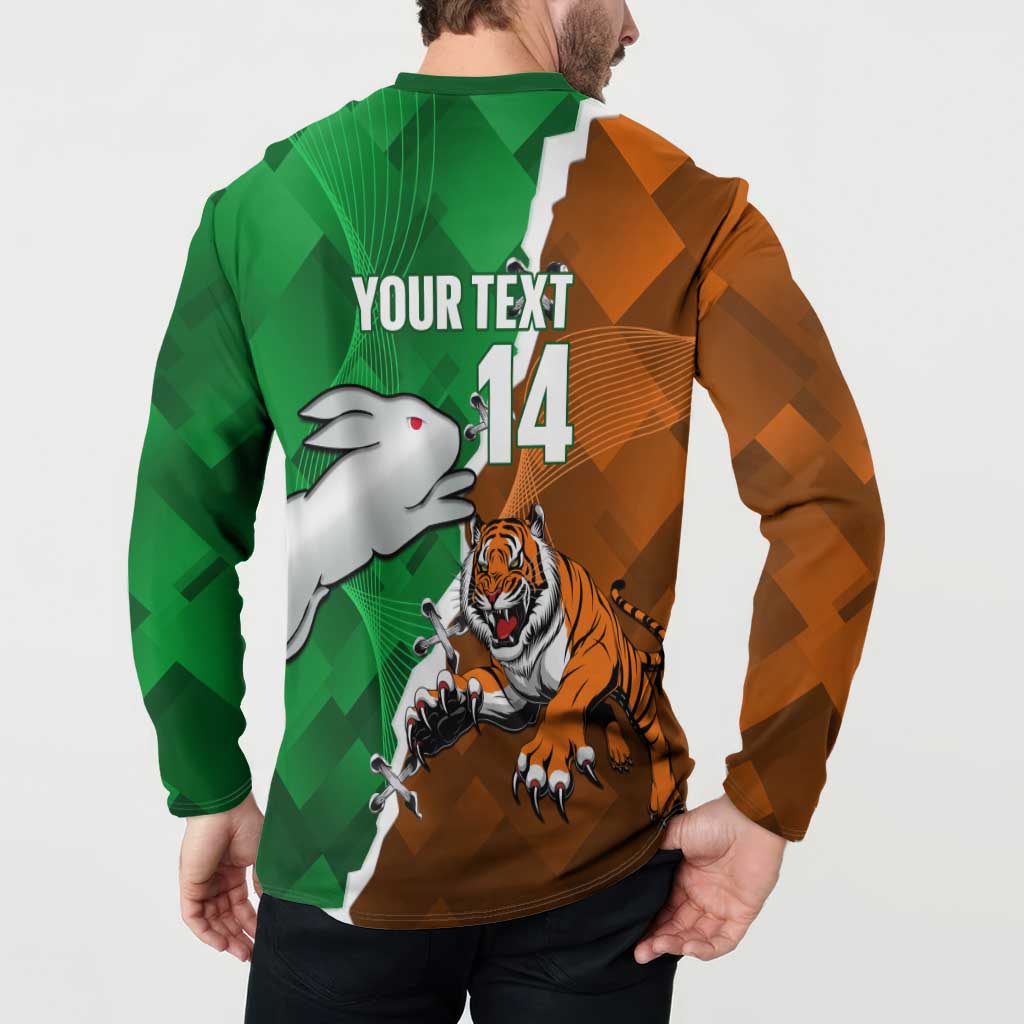 Custom Rabbitohs And Tigers Button Sweatshirt Together Dynamic Style