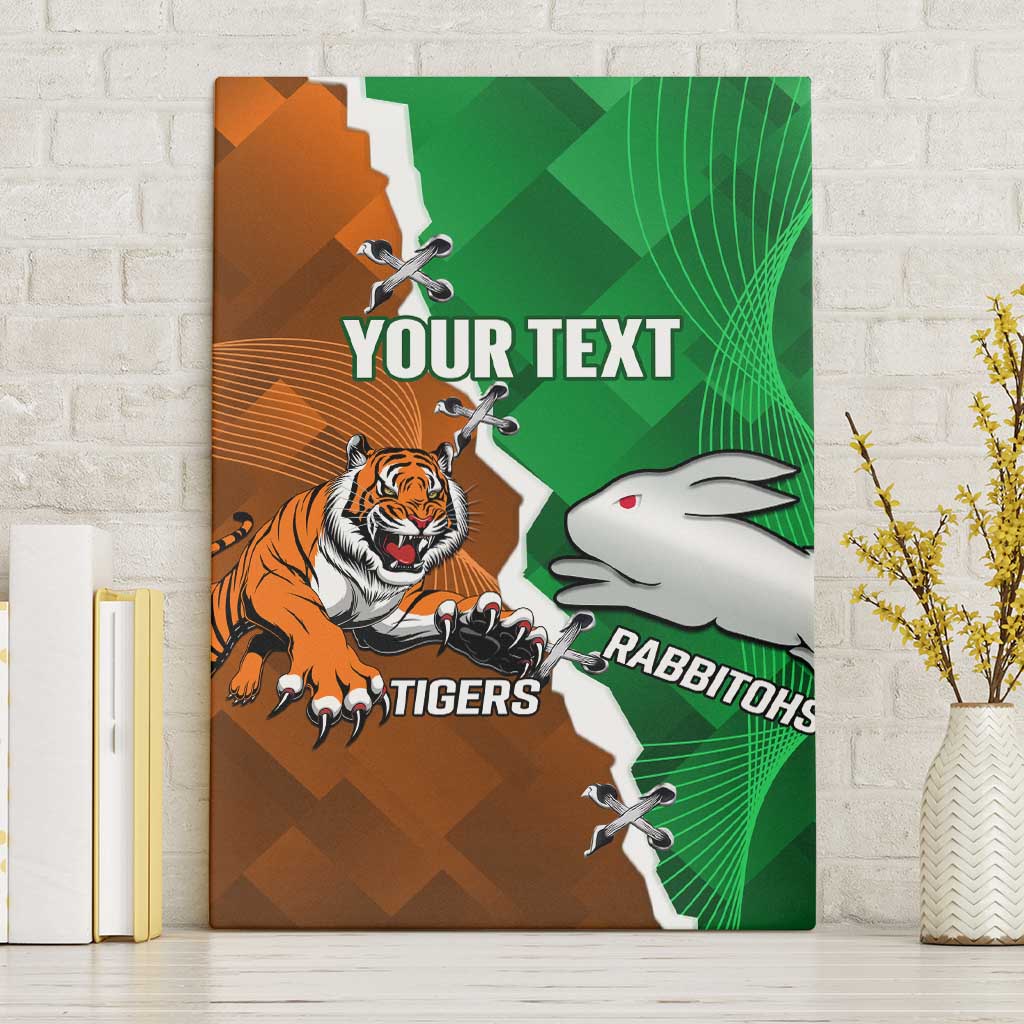 Custom Rabbitohs And Tigers Canvas Wall Art Together Dynamic Style
