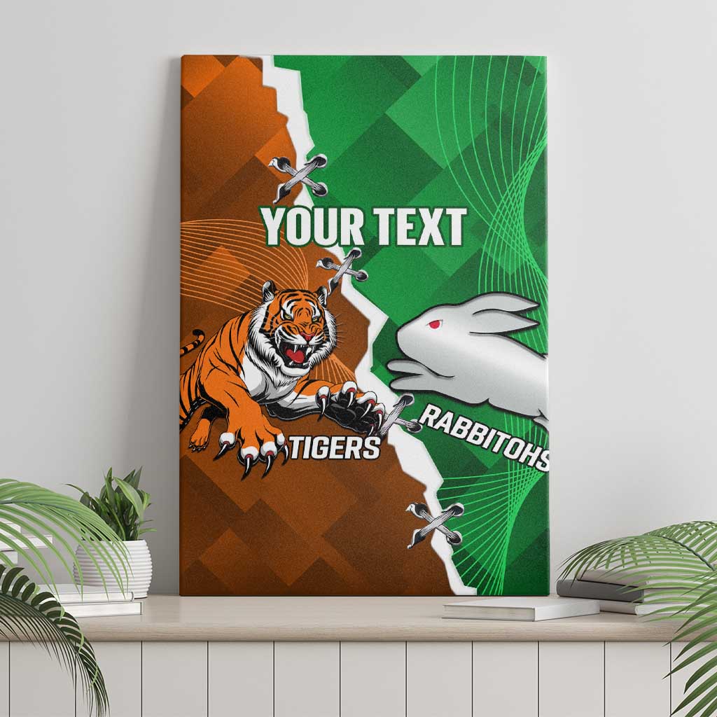 Custom Rabbitohs And Tigers Canvas Wall Art Together Dynamic Style