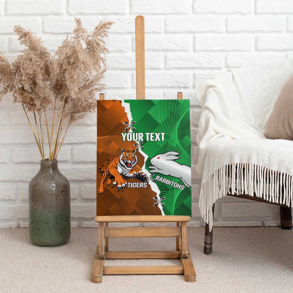 Custom Rabbitohs And Tigers Canvas Wall Art Together Dynamic Style