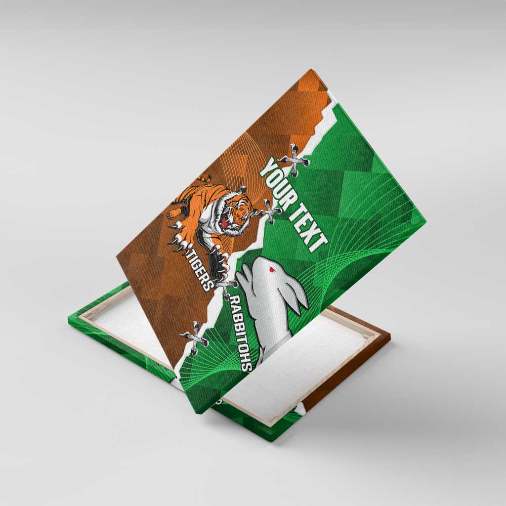 Custom Rabbitohs And Tigers Canvas Wall Art Together Dynamic Style