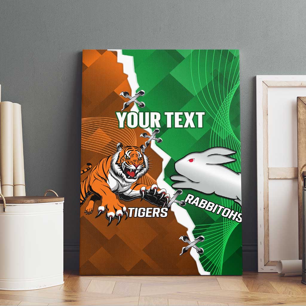 Custom Rabbitohs And Tigers Canvas Wall Art Together Dynamic Style