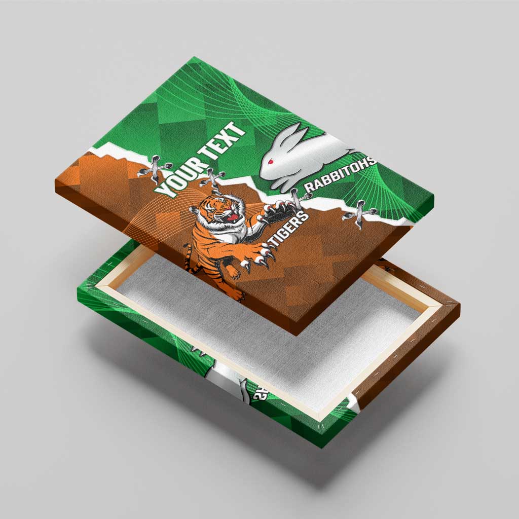 Custom Rabbitohs And Tigers Canvas Wall Art Together Dynamic Style