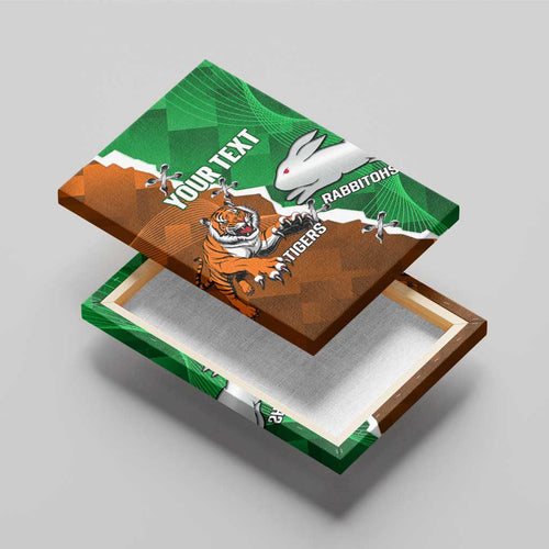 Custom Rabbitohs And Tigers Canvas Wall Art Together Dynamic Style