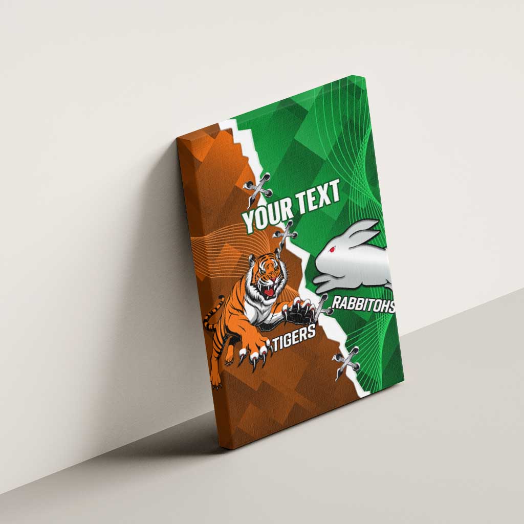 Custom Rabbitohs And Tigers Canvas Wall Art Together Dynamic Style