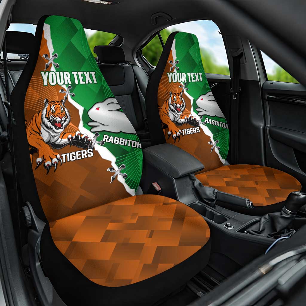Custom Rabbitohs And Tigers Car Seat Cover Together Dynamic Style
