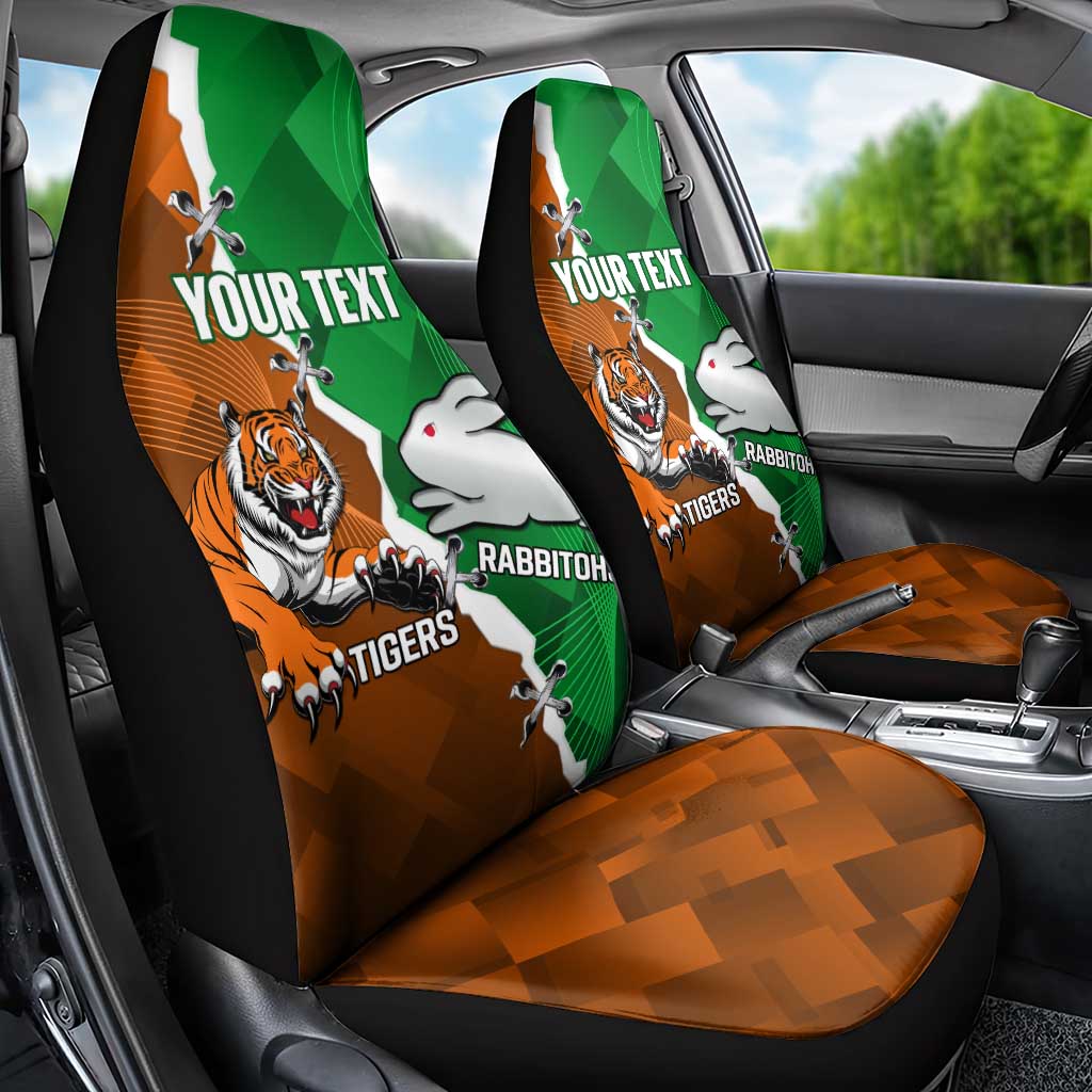 Custom Rabbitohs And Tigers Car Seat Cover Together Dynamic Style